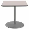 NPS Cafe Table, 36w x 36d x 36h, Square Top/Round Base, Gray Nebula Top, Gray Base