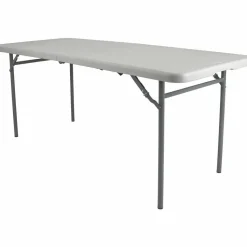 NPS Comfort Max Fold-in-Half Table, Rectangular, 96w x 30d x 29.25h, Speckled Gray Top, Gray Base/Legs