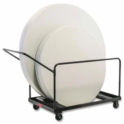NPS Folding Table Dolly For Round Tables, 1,100 lb Capacity, 27.75" x 47.5" x 31.25", Brown