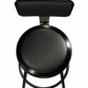 NPS 6400 Series Height Adjustable Heavy Duty Vinyl Steel Stool with Backrest, Supports 300 lb, 19" to 27" Seat Height, Black
