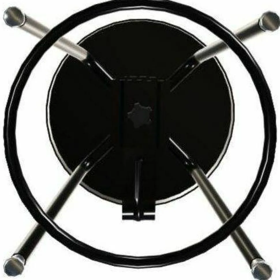NPS 6400 Series Height Adjustable Heavy Duty Vinyl Steel Stool with Backrest, Supports 300 lb, 19" to 27" Seat Height, Black