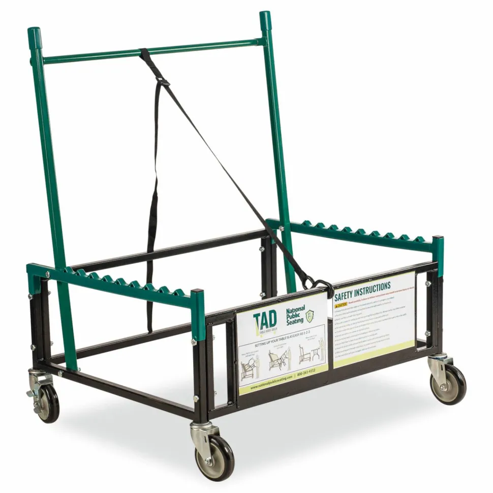 NPS Table Assist Dolly, 1,000 lb Capacity, 38 x 30 x 44.5, Black/Green