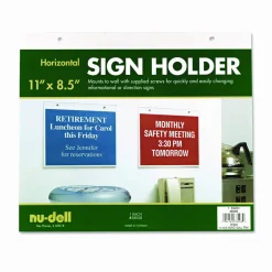 NuDell Acrylic Sign Holder, Horizontal, 11 x 8.5, Clear