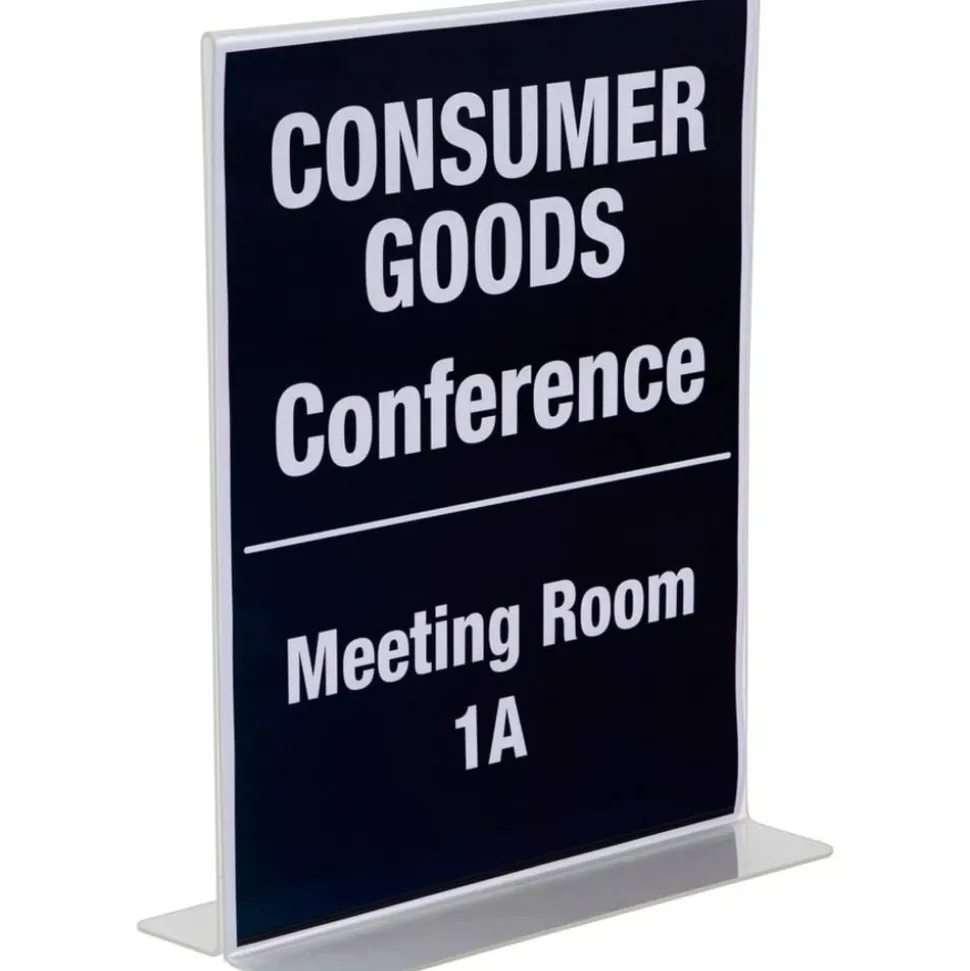NuDell Acrylic Standing Sign Holder, 8 1/2" x 11", Clear