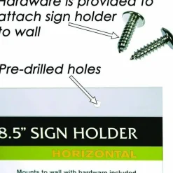NuDell Clear Plastic Horizontal-Orientation Wall Sign Holder with Mounting Screws, Quick-Change Insert System, 11 x 8.5 Insert
