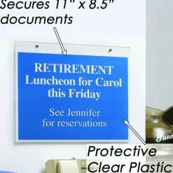 NuDell Clear Plastic Horizontal-Orientation Wall Sign Holder with Mounting Screws, Quick-Change Insert System, 11 x 8.5 Insert