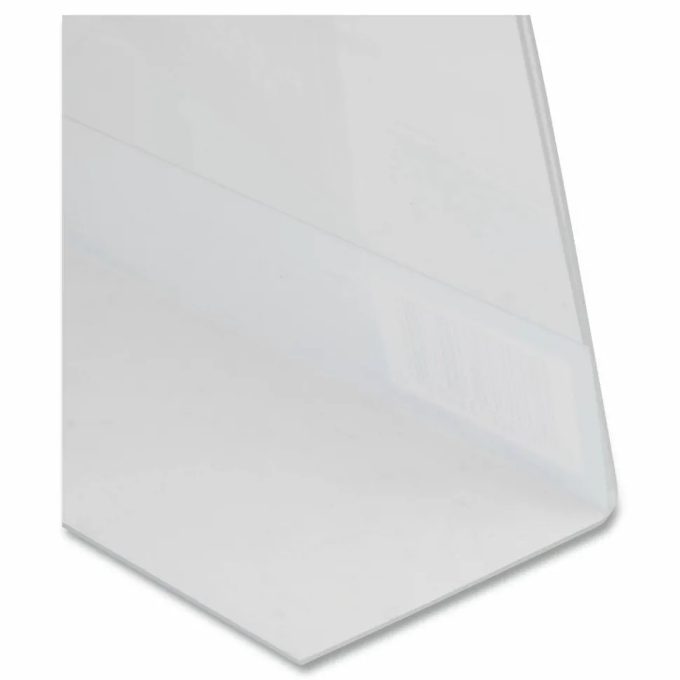 NuDell Clear Plastic Slanted L-Shaped Countertop Sign Holder, Side-Load, Horizontal/Vertical Orientation, 4 x 6 Insert