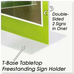 Nu-Dell Double-sided Sign Holder, 4"W x 6"H, Rectangular Shape, Double-sided, Self-standing, Plastic, Clear