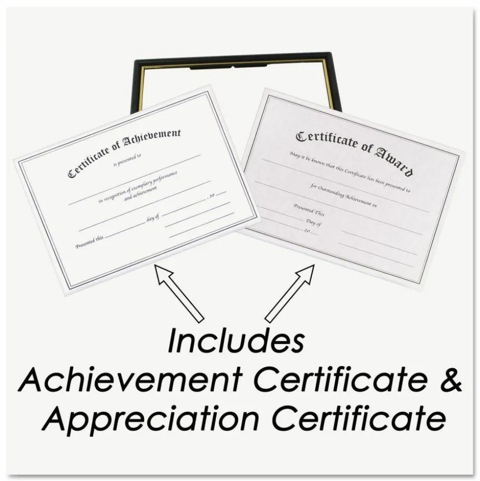 NuDell Economy Framed Achievement/Appreciation Awards, 11 x 8.5, Horiztontal Orientation, White with Black Border