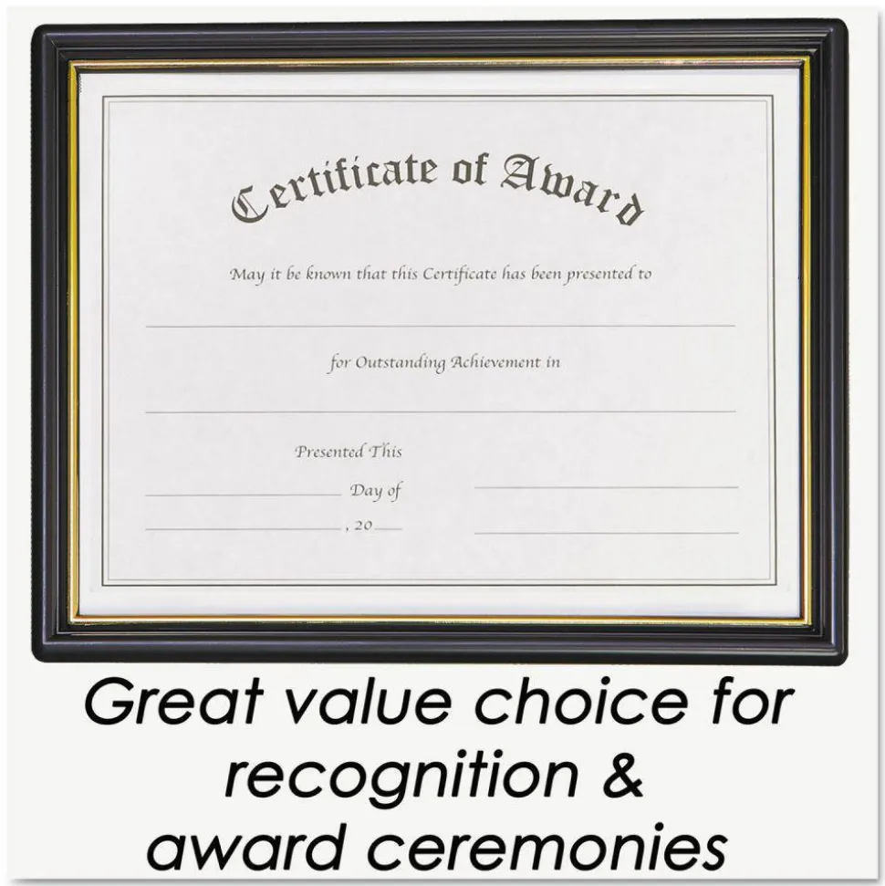 NuDell Economy Framed Achievement/Appreciation Awards, 11 x 8.5, Horiztontal Orientation, White with Black Border