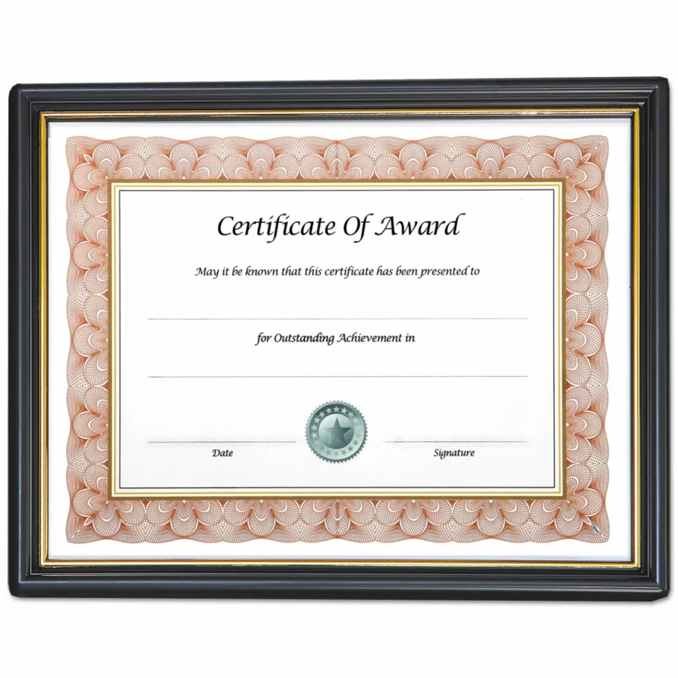 NuDell Economy Framed Achievement/Appreciation Awards, 11 x 8.5, Horiztontal Orientation, White with Black Border