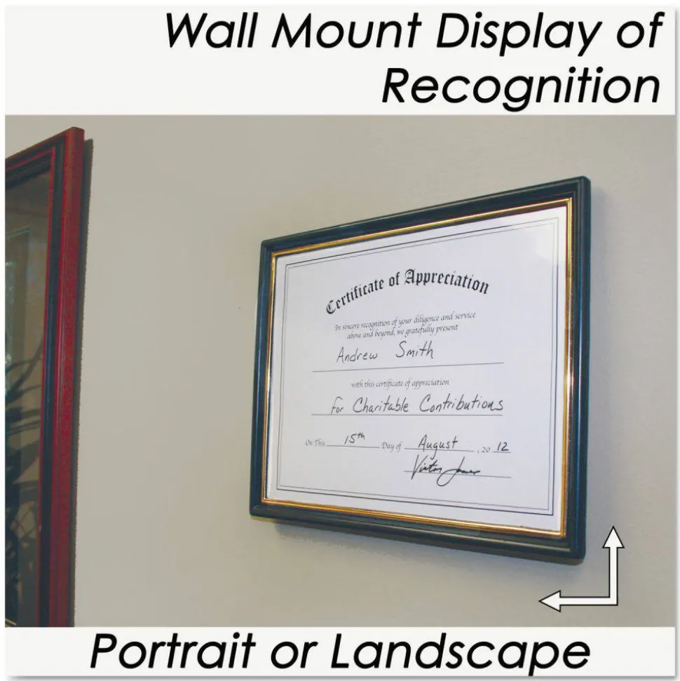 NuDell Economy Framed Achievement/Appreciation Awards, 11 x 8.5, Horiztontal Orientation, White with Black Border