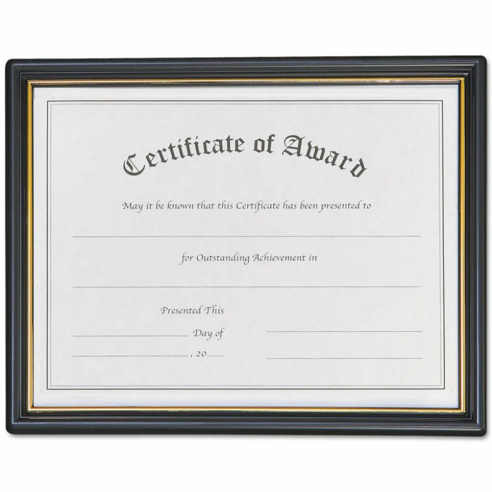NuDell Economy Framed Achievement/Appreciation Awards, 11 x 8.5, Horiztontal Orientation, White with Black Border