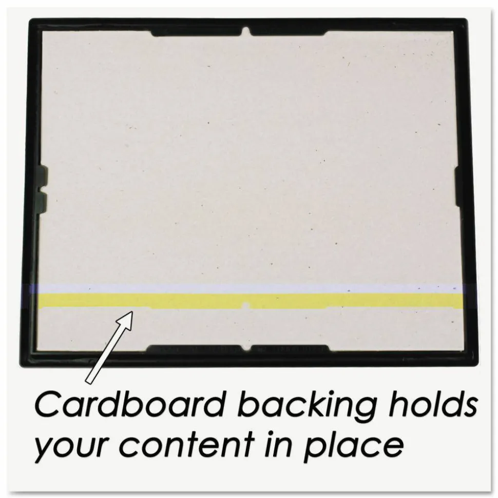 NuDell EZ Mount Document Frame with Trim Accent and Plastic Face, Plastic, 8.5 x 11 Insert, Black/Gold