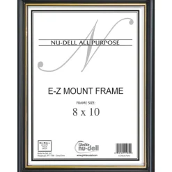 Nu-Dell EZ Mount Plastic Wall Frame - Holds 8" x 10" Insert - Wall Mountable - 1 Each - Plastic - Black, Black