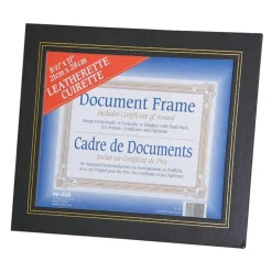 NuDell Flat Leatherette Document Frames - Holds 11"x8.50" Insert - Desktop - Horizontal, Vertical - Easel Back, Hanger - 21202