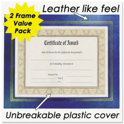 Nu-Dell Flat Leatherette Frame, Blue, Pack Of 2
