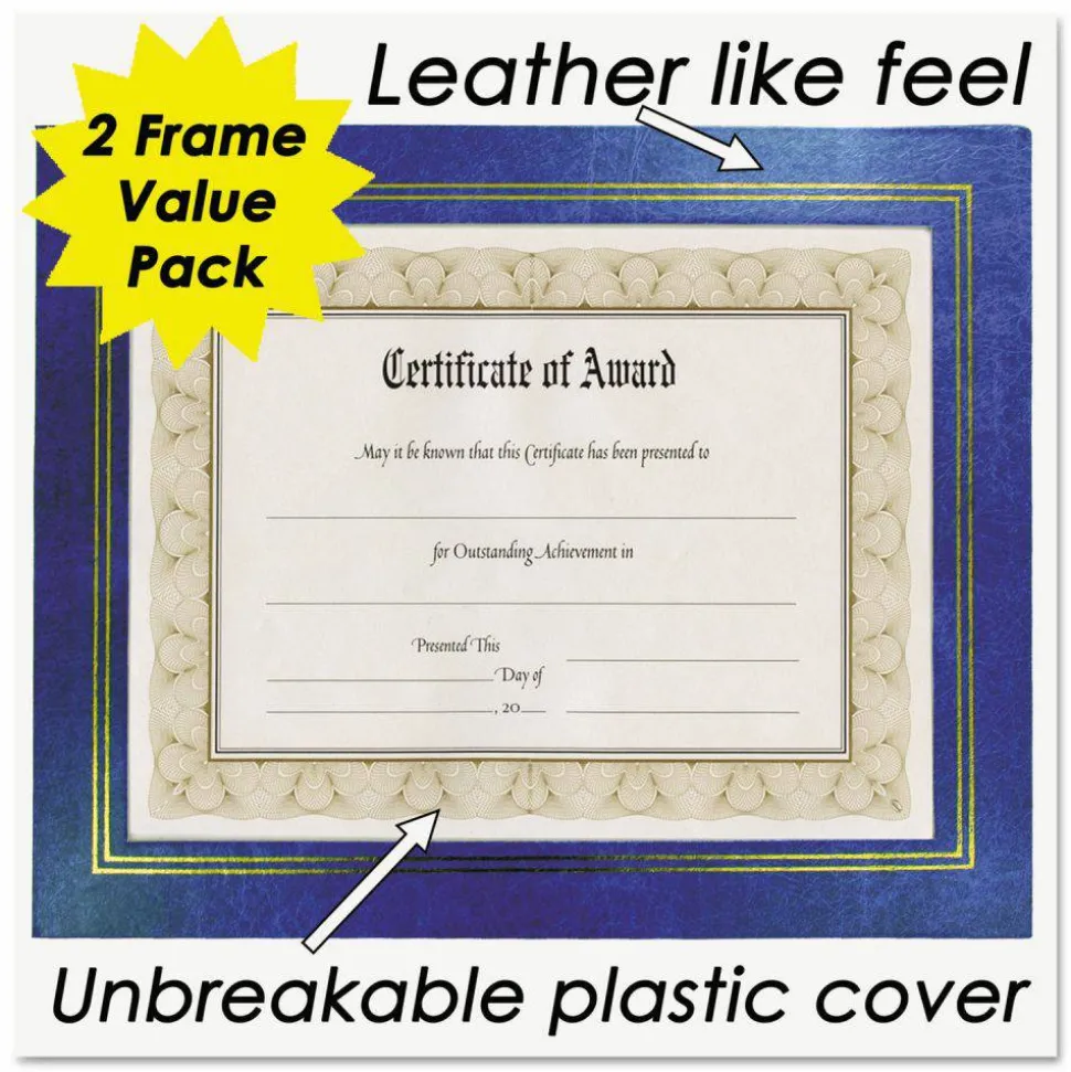 Nu-Dell Flat Leatherette Frame, Blue, Pack Of 2