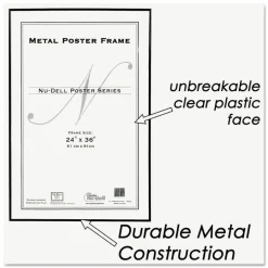 Nu-Dell Metal Poster Frame, 24" x 36", Black