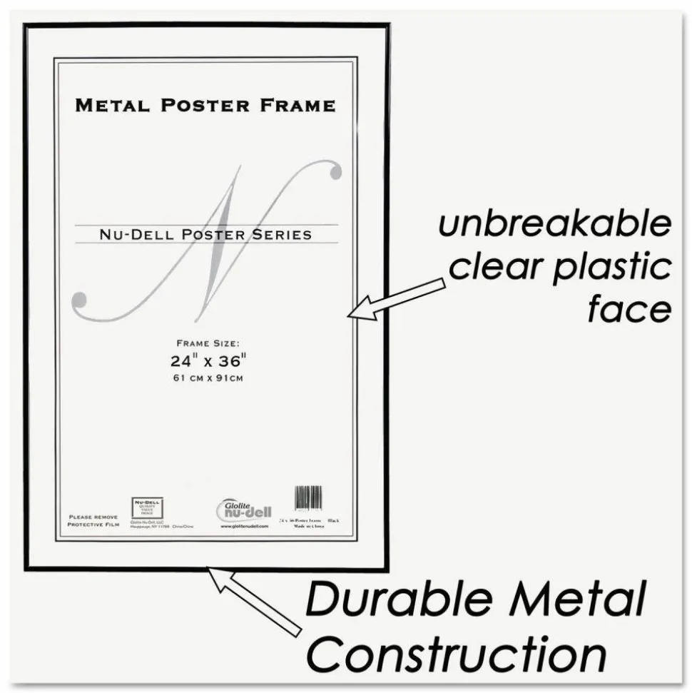 Nu-Dell Metal Poster Frame, 24" x 36", Black