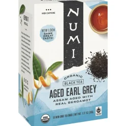 Numi Organic Aged Earl Gray Black Tea, Box Of 18