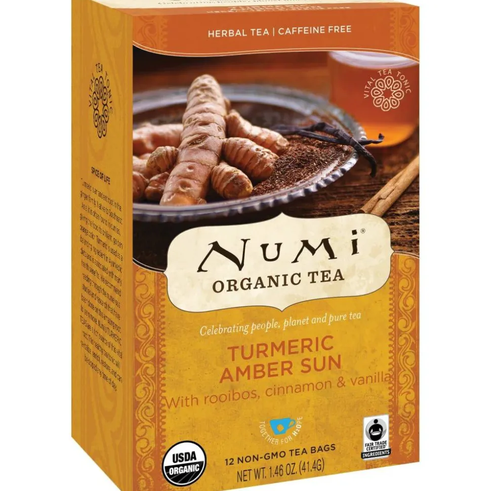 Numi Turmeric Organic Tea Herbal Tea, 1.5 Oz, Carton Of 12