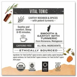 Numi Turmeric Organic Tea Herbal Tea, 1.5 Oz, Carton Of 12