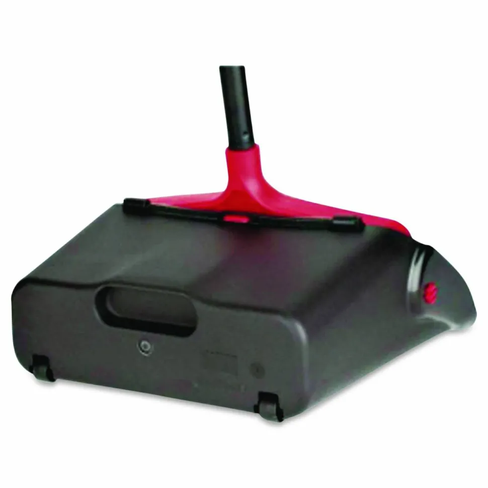 O-Cedar Commercial MaxiPlus Lobby Dustpan, 13.5 x 36, 33" Handle, Plastic, Black/Red
