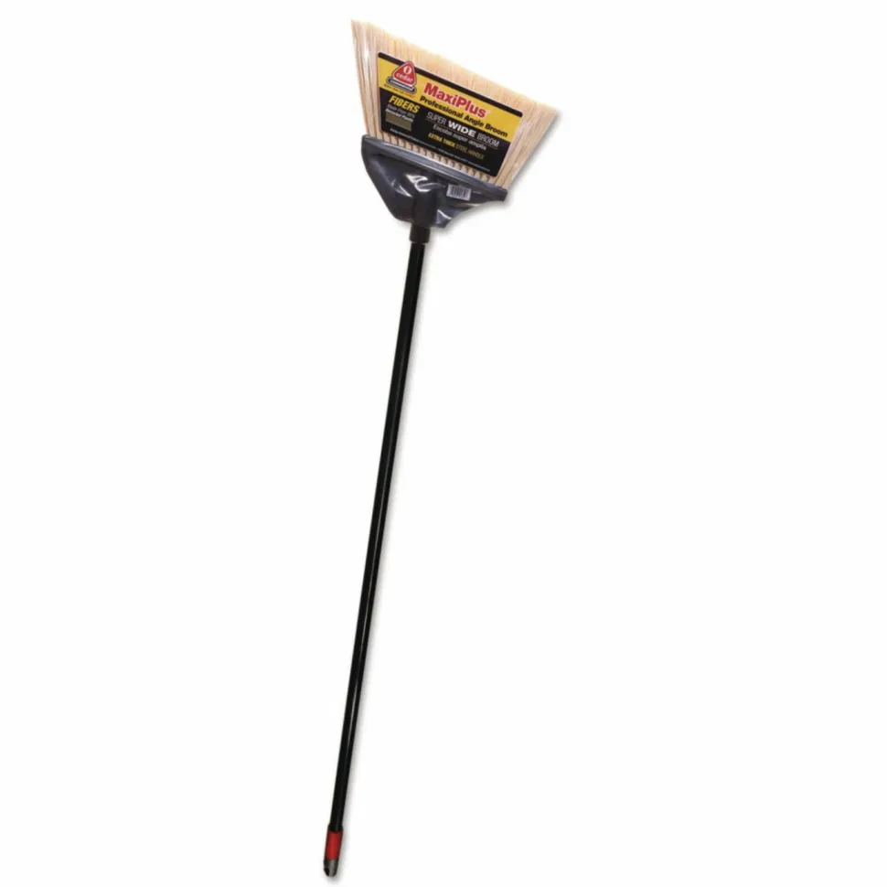 O-Cedar Commercial MaxiPlus Professional Angle Broom, 51" Length, Black, 4/Carton
