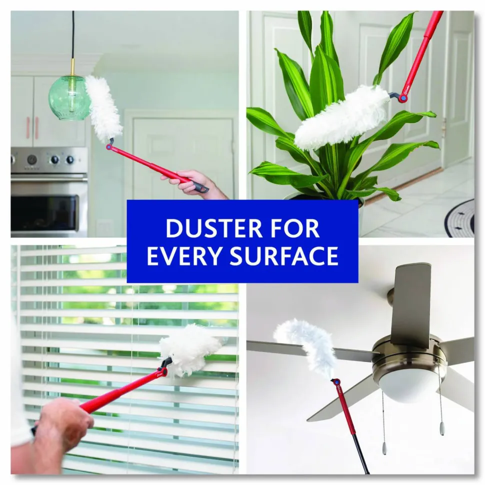 O-Cedar Flex and Catch Heavy-Duty Dusting Kit, 1 Duster Wand and 3 Refills, 6/Carton