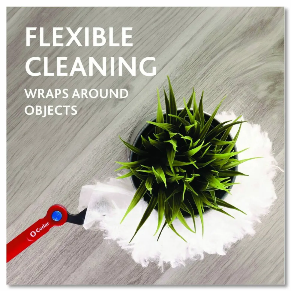 O-Cedar Flex and Catch Heavy-Duty Dusting Kit, 1 Duster Wand and 3 Refills, 6/Carton