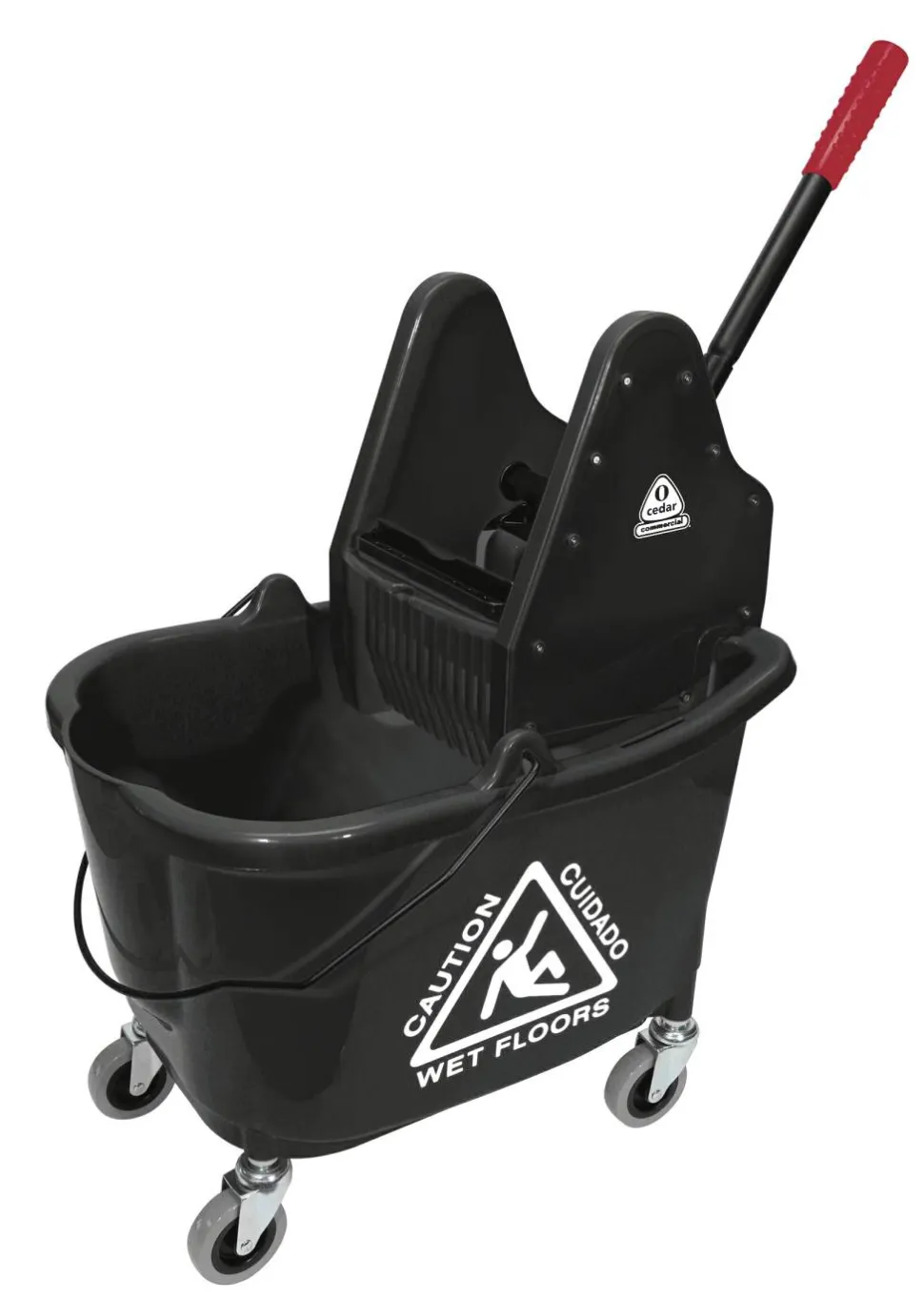 O-Cedar MaxiRough Mop Bucket & Wringer- Downpress, Black - 1 per pack