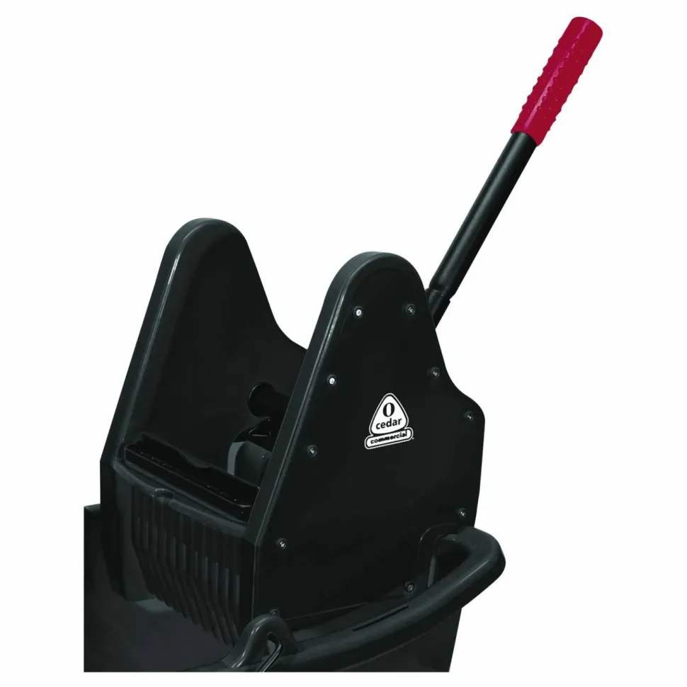 O-Cedar MaxiRough Mop Bucket & Wringer- Downpress, Black - 1 per pack