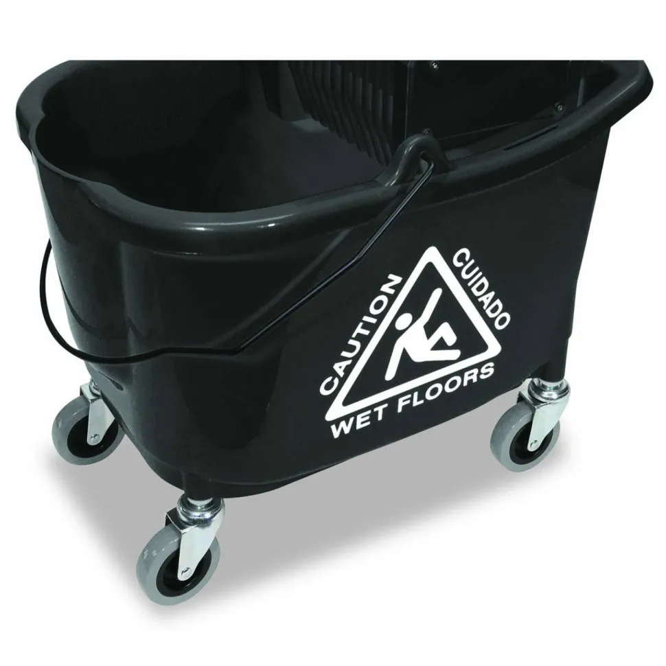 O-Cedar MaxiRough Mop Bucket & Wringer- Downpress, Black - 1 per pack