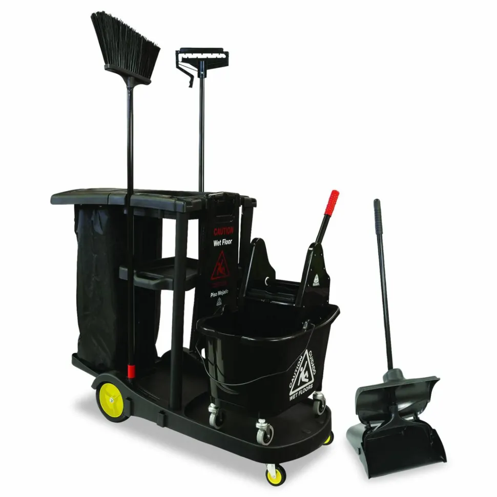 O-Cedar MaxiRough Mop Bucket & Wringer- Downpress, Black - 1 per pack
