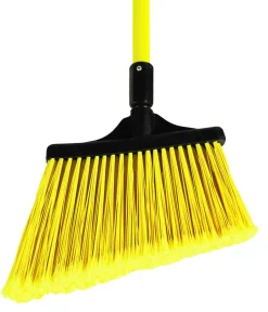 O-Cedar MaxiSweep Angle Broom, Flagged - Yellow Fiberglass Handle