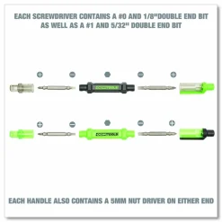 OEMTOOLS 6-Way Pen-Style Screw/Nut Driver, Phillips/Slotted Bits, Metric Sockets, 5.38