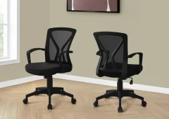 Office Chair, Adjustable Height, Swivel, Ergonomic, Armrests, Computer Desk, Work, Black Mesh, Black Metal, Contemporary, Modern