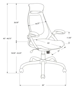 Office Chair, Adjustable Height, Swivel, Ergonomic, Armrests, Computer Desk, Work, Grey Mesh, Chrome Metal, Contemporary, Modern