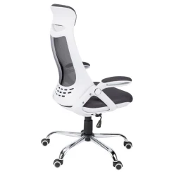 Office Chair, Adjustable Height, Swivel, Ergonomic, Armrests, Computer Desk, Work, Grey Mesh, Chrome Metal, Contemporary, Modern