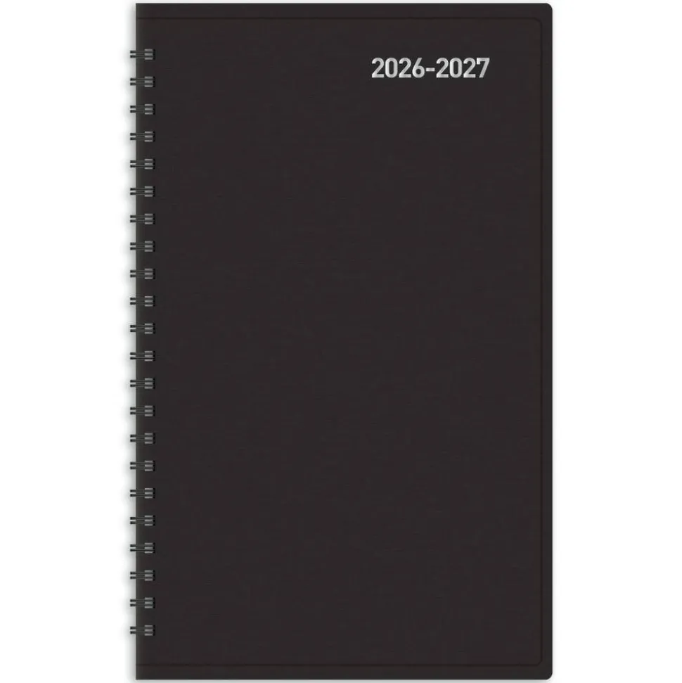 2026-2027 Office Depot Brand 14-Month Daily Academic Planner, 5" x 8", 30% Recycled, Black, July 2026 To August 2027, 2026 to 2027 Calendar