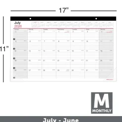 2026-2027 Office Depot Brand Monthly Academic Desk Calendar, 17-3/4" x 10-7/8", 30% Recycled, July 2026 To June 2027, 2026 to 2027 Calendar