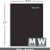 2026-2027 Office Depot Brand 14-Month Weekly/Monthly Academic Planner, Vertical Format, 8" x 11", 30% Recycled, Black, July 2026 To August 2027, 2026 to 2027 Calendar