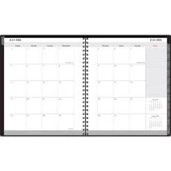 2026-2027 Office Depot Brand 14-Month Weekly/Monthly Academic Planner, Vertical Format, 8" x 11", 30% Recycled, Black, July 2026 To August 2027, 2026 to 2027 Calendar