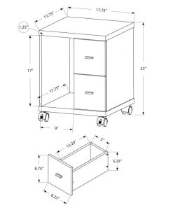 Office, File Cabinet, Printer Cart, Rolling File Cabinet, Mobile, Storage, Work, Brown Laminate, Contemporary, Modern