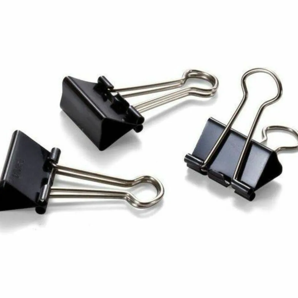 Officemate 99020 Small Binder Clips, Black, 12/Pack