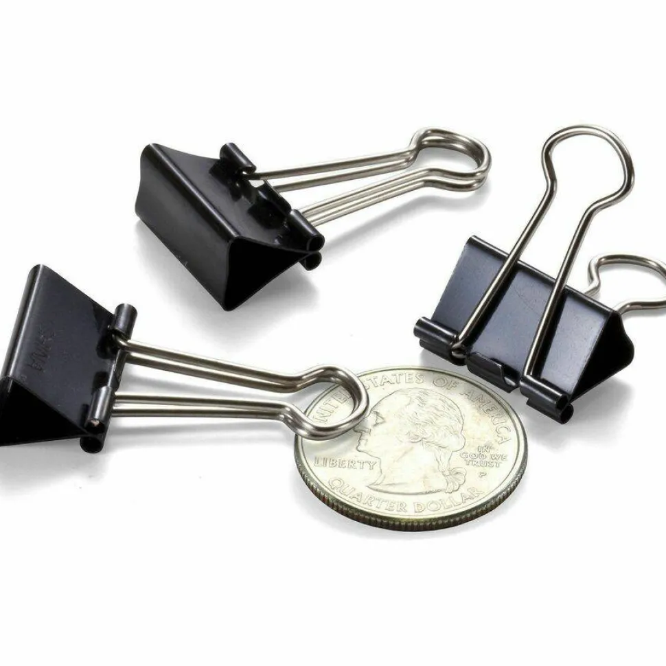 Officemate 99020 Small Binder Clips, Black, 12/Pack