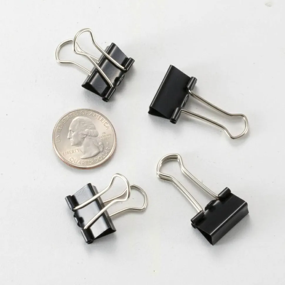 Officemate 99020 Small Binder Clips, Black, 12/Pack