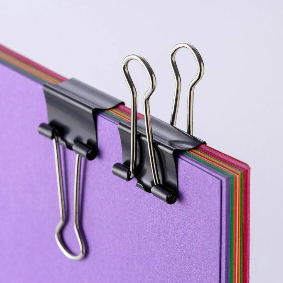Officemate 99020 Small Binder Clips, Black, 12/Pack