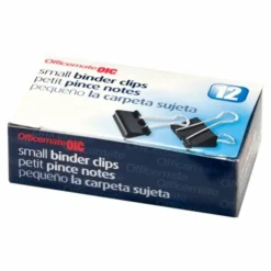 Officemate 99020 Small Binder Clips, Black, 12/Pack